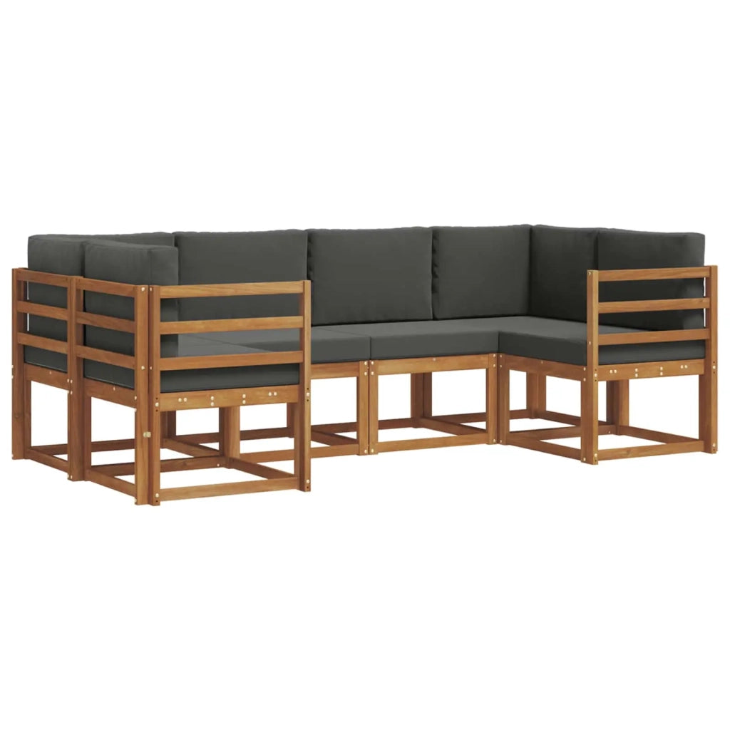 Set di divani da esterno con cuscino 6 pcs Naturale e Antracite 3366870