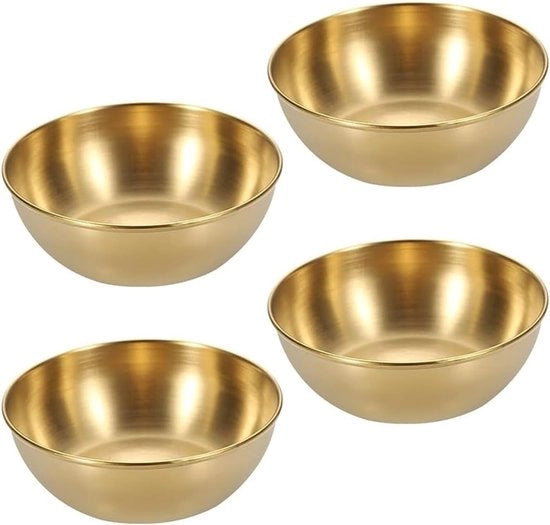 Set di 4 Piccioni in Acciaio Inossidabile per Salse, Snack e Sushi - Ideale per Feste e Dips