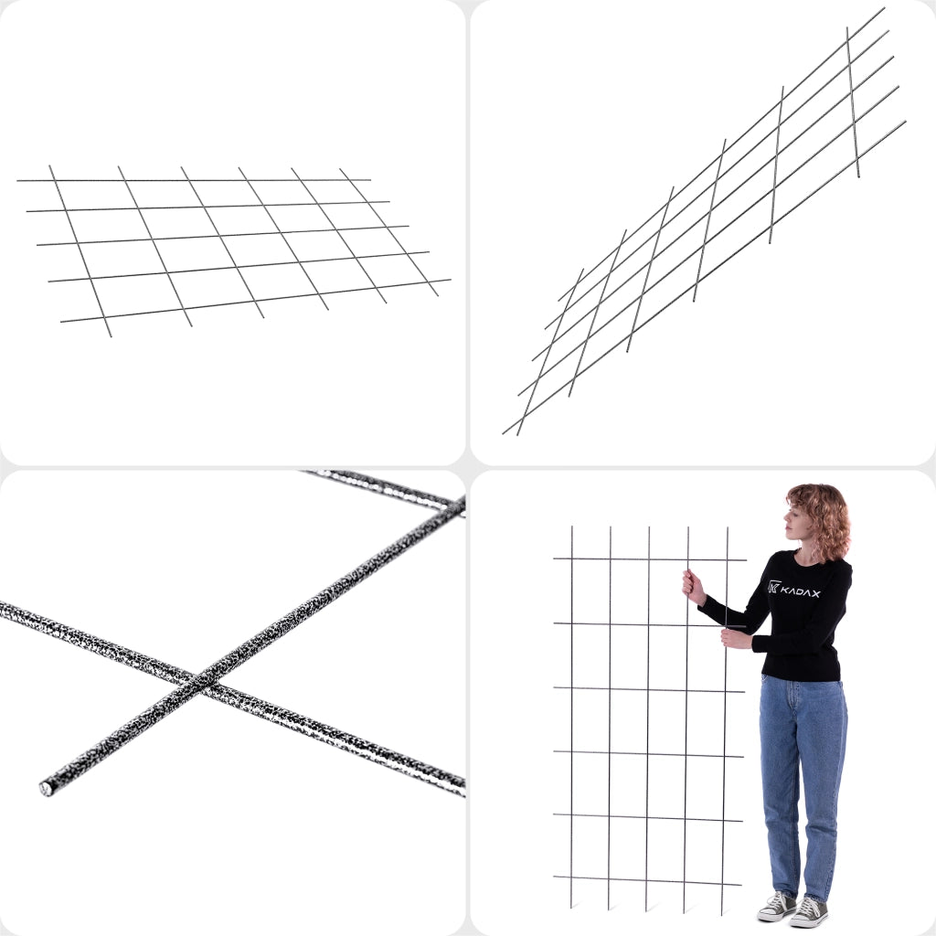 Scala per fiori KADAX, traliccio da giardino in metallo per piante rampicanti, 75x150 cm, resistente.