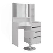 Vicco Tavolo da toeletta Bianco/bianco lucido 89.8 cm 4 parti