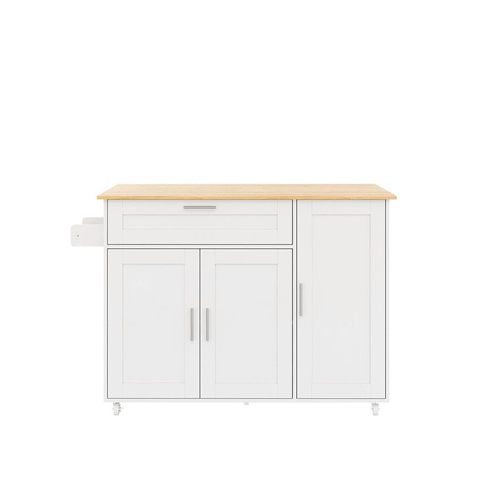 Grande tavolo da cucina mobile - Xylo - 132,5x44x90 cm - Finitura quercia - Piano di lavoro pieghevole