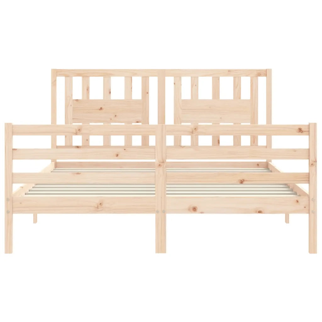 Giroletto con Testiera-Struttura Letto con testiera 160x200 cm in Legno Massello 358688