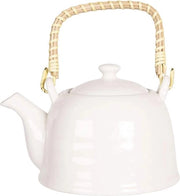 Teapot con Filtro 600 ml Bianco Porcellana - Infusore per 3-4 Tazze - Ideale Regalo di Madre