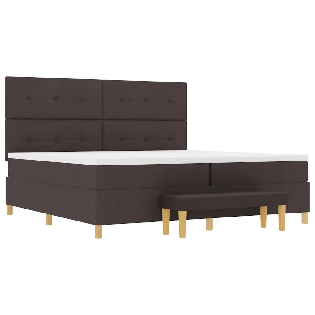 Letto a molle con testiera Marrone scuro 200 x 200 cm Tessuto 3344327