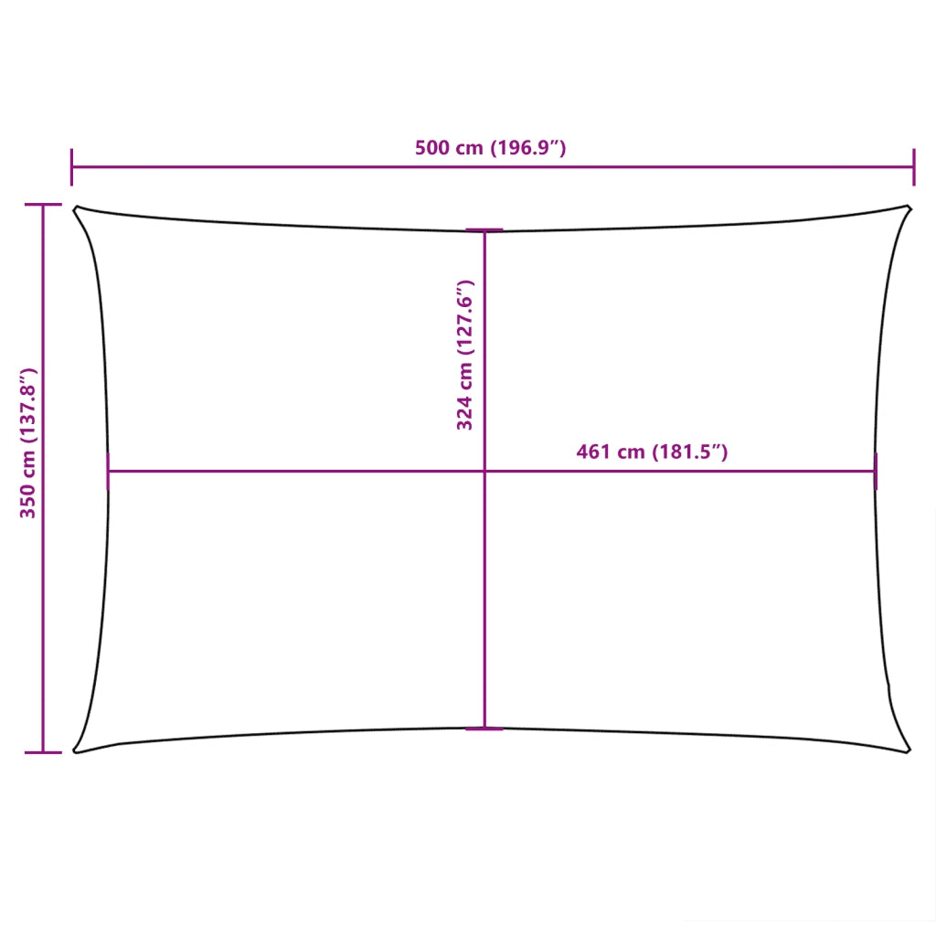 Parasole a Vela in Tessuto Oxford Rettangolare 3,5x5 m Bianco 135270