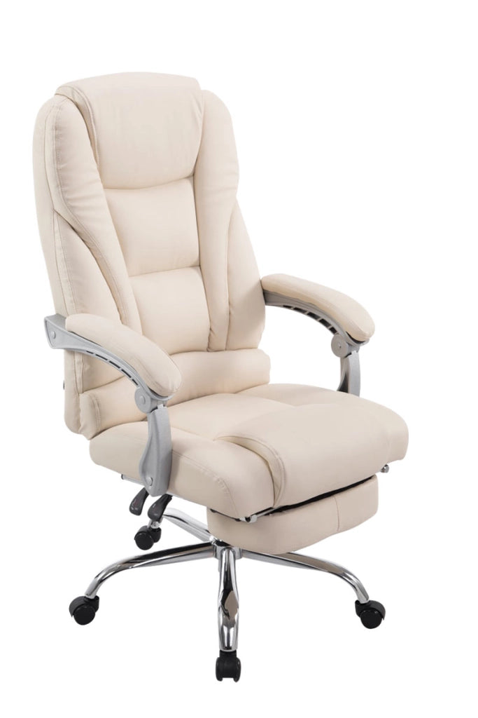 Sedia da ufficio Pacific in similpelle crema