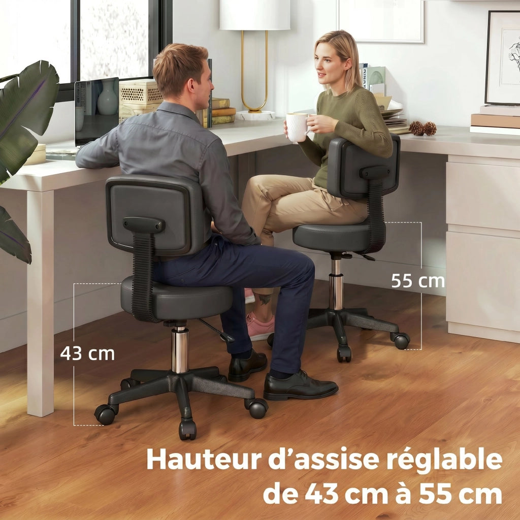 Sgabello da lavoro ergonomico con rotelle ¨C Xylo ¨C grigio regolabile
