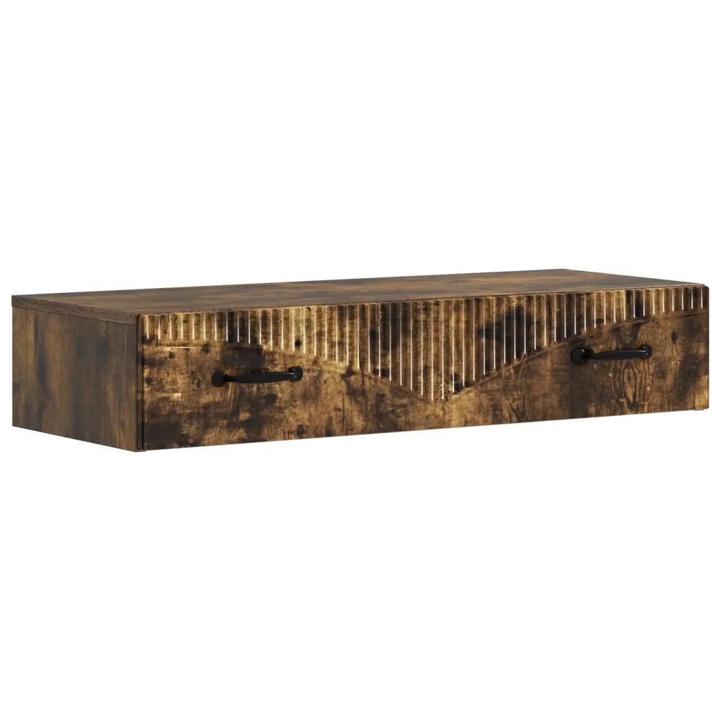 Tavolino da Parete Laterale Rovere Fumo 87,5 x 34,5 x 17 cm