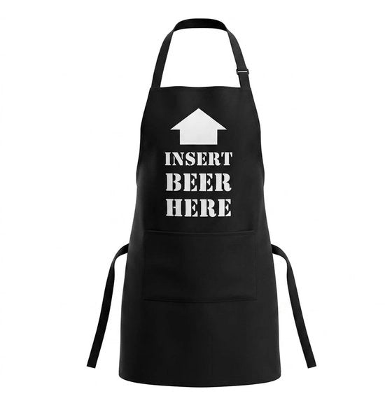 Barbecue schort grappig con cinturino regolabile - 100% cotone - 60 x 80 cm - due tasche