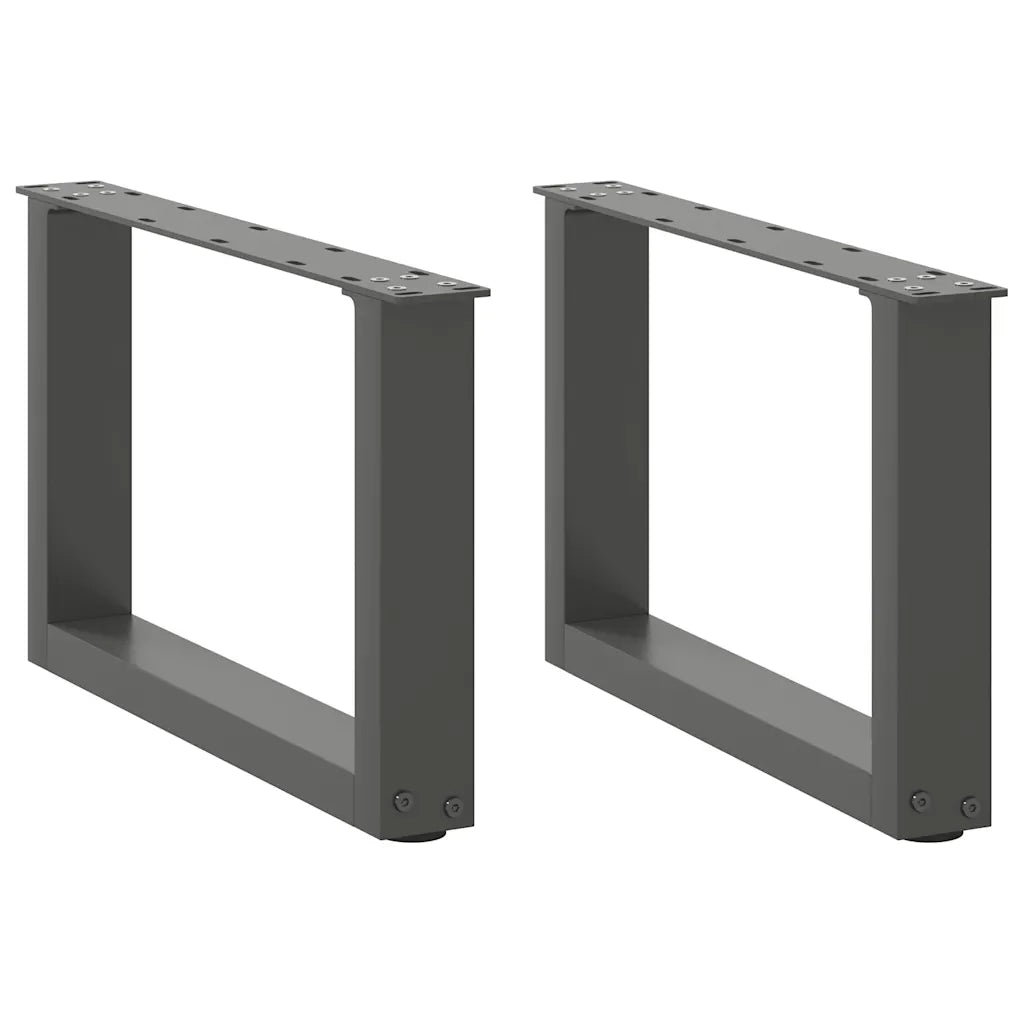Gambe per Tavolino da CaffÃ¨ a Forma di U 2 pz Antracite 50x(30-31) cm Acciaio
