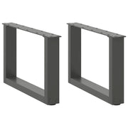 Gambe per Tavolino da CaffÃ¨ a Forma di U 2 pz Antracite 50x(30-31) cm Acciaio