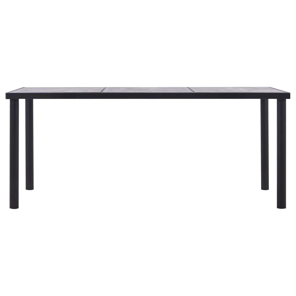 Tavolo da Pranzo | Tavolo da cucina Nero e Grigio Cemento 180x90x75 cm in MDF