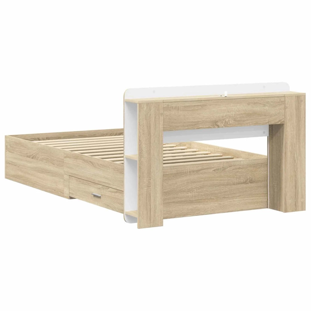 Telaio del letto con storage Rovere Sonoma 80 x 200 cm