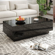 Tavolino da Salotto con Cassetti ¨C MINIMAL ¨C Nero Lucido, Rettangolare