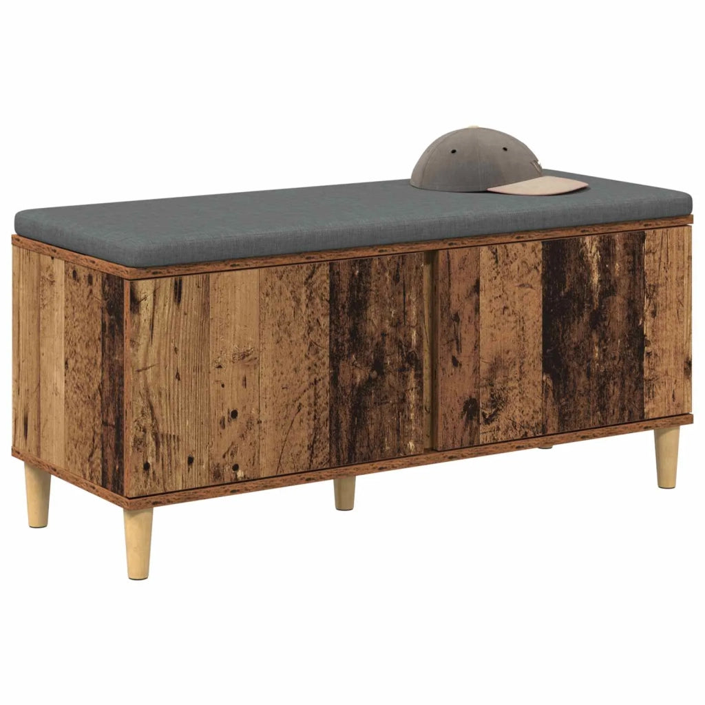 Panca per ingresso con cuscino-Sgabello-Panca da Corridoio Legno vecchio 60 x 38 x 46 cm 656267