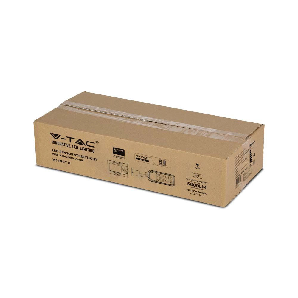 Lampione LED SAMSUNG con Sensore 50W 4000K 120lm/W – V-TAC – VT-59ST-S