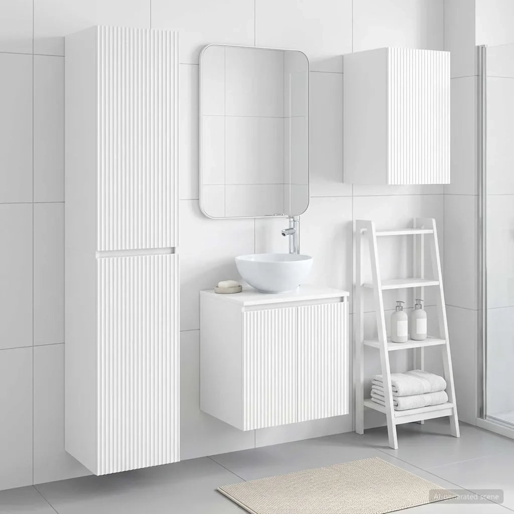 Set di mobili per il bagno 3 pz Bianco Lucido 3406067