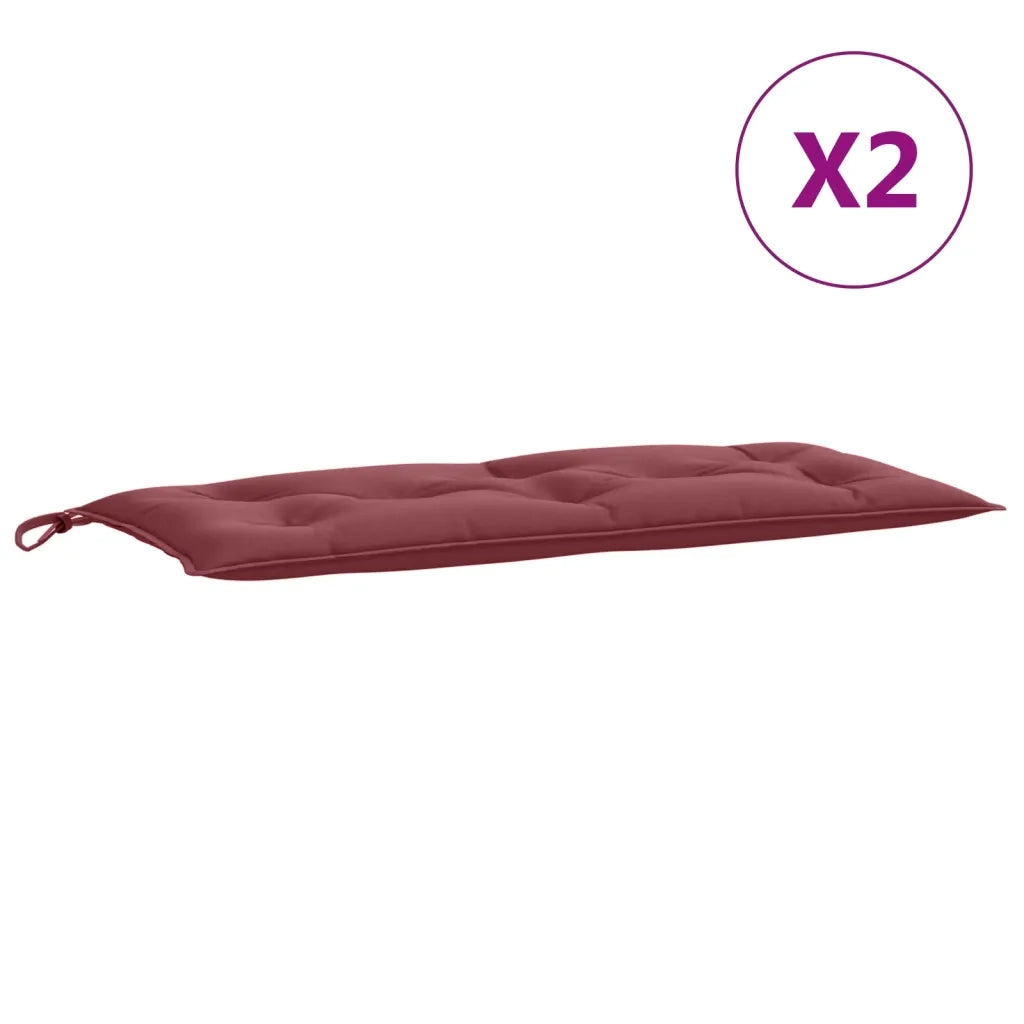 Cuscini Panca Giardino 2pz Rosso Vino MÃ©lange 100x50x7cm