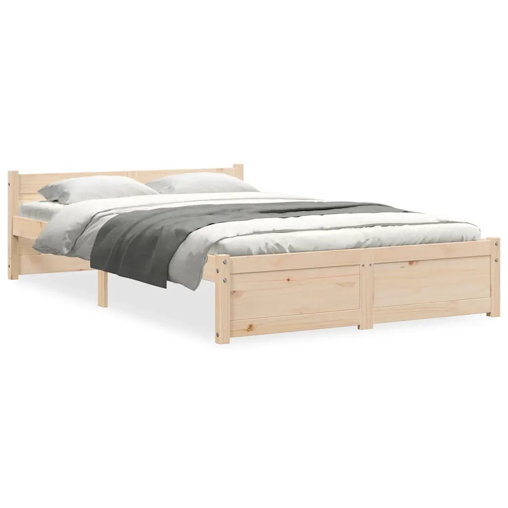 Giroletto senza Materasso-Struttura Letto Ambrato in Legno Massello 120x200 cm 489707