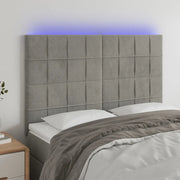 Testiera a LED-Testata con LED Grigio Chiaro 144x5x118/128 cm in Velluto 538961