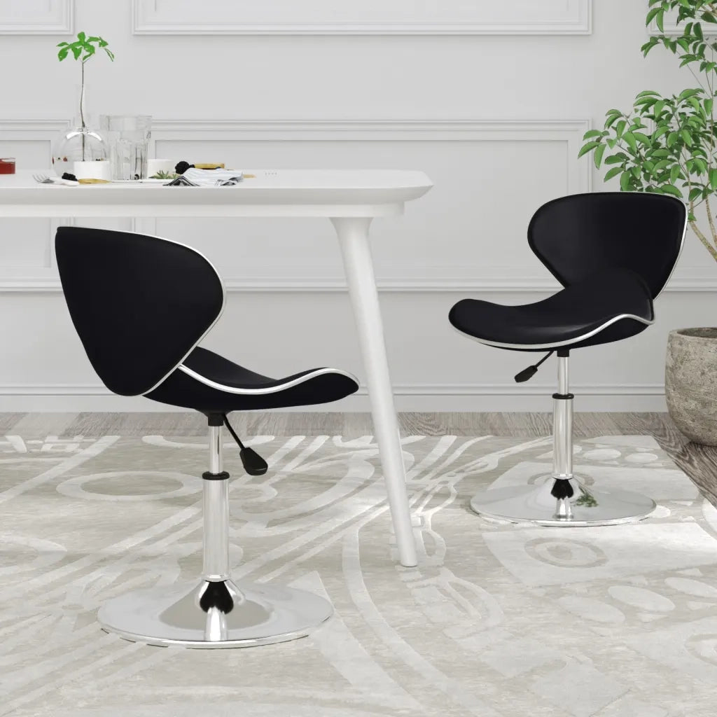 Sedie da Pranzo 2 pz Nere in Similpelle 335120