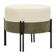 Pouf moderno bicolore con struttura in ferro e seduta imbottita