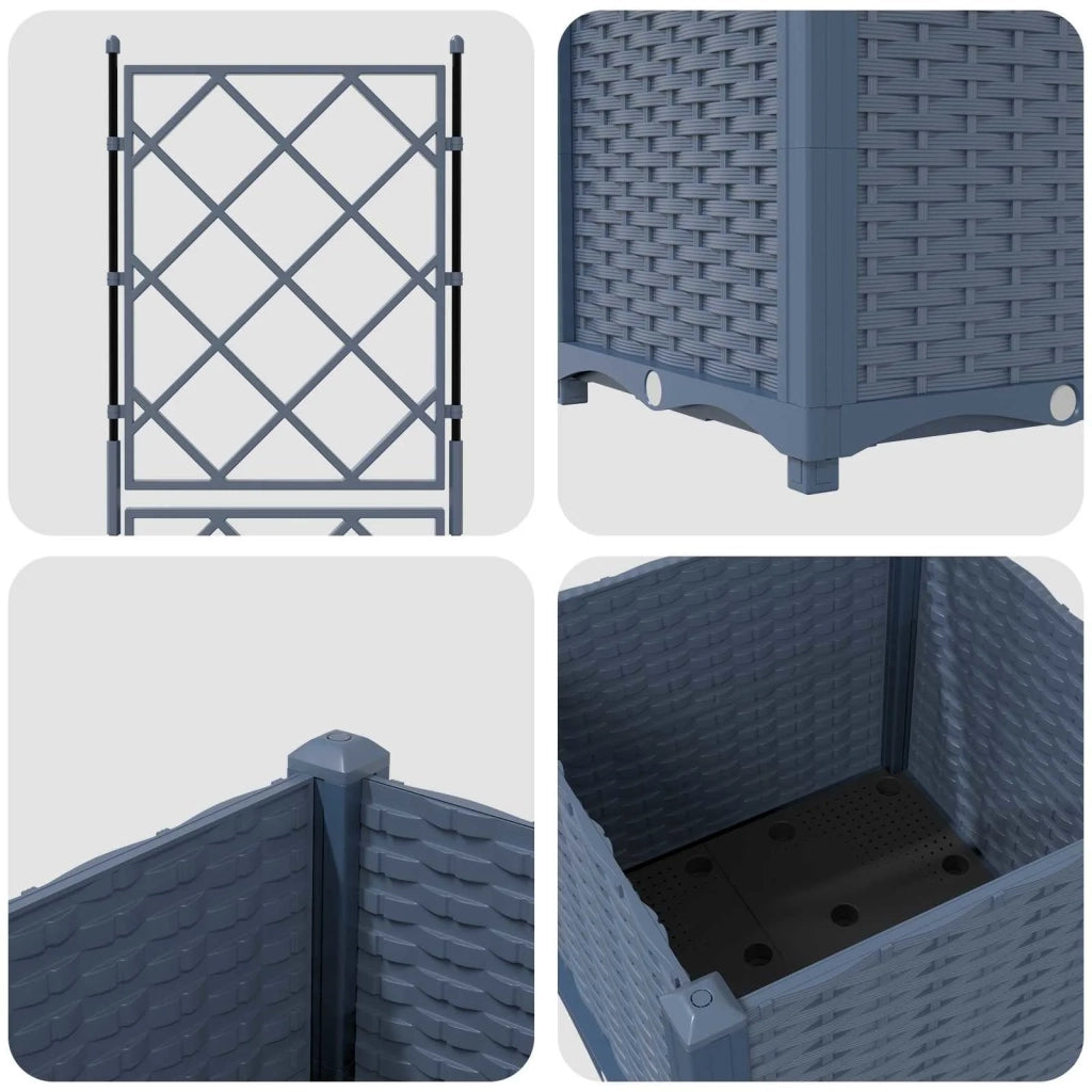 Vaso da giardino Grigio 40 x 40 x 143 cm Plastica 42002859