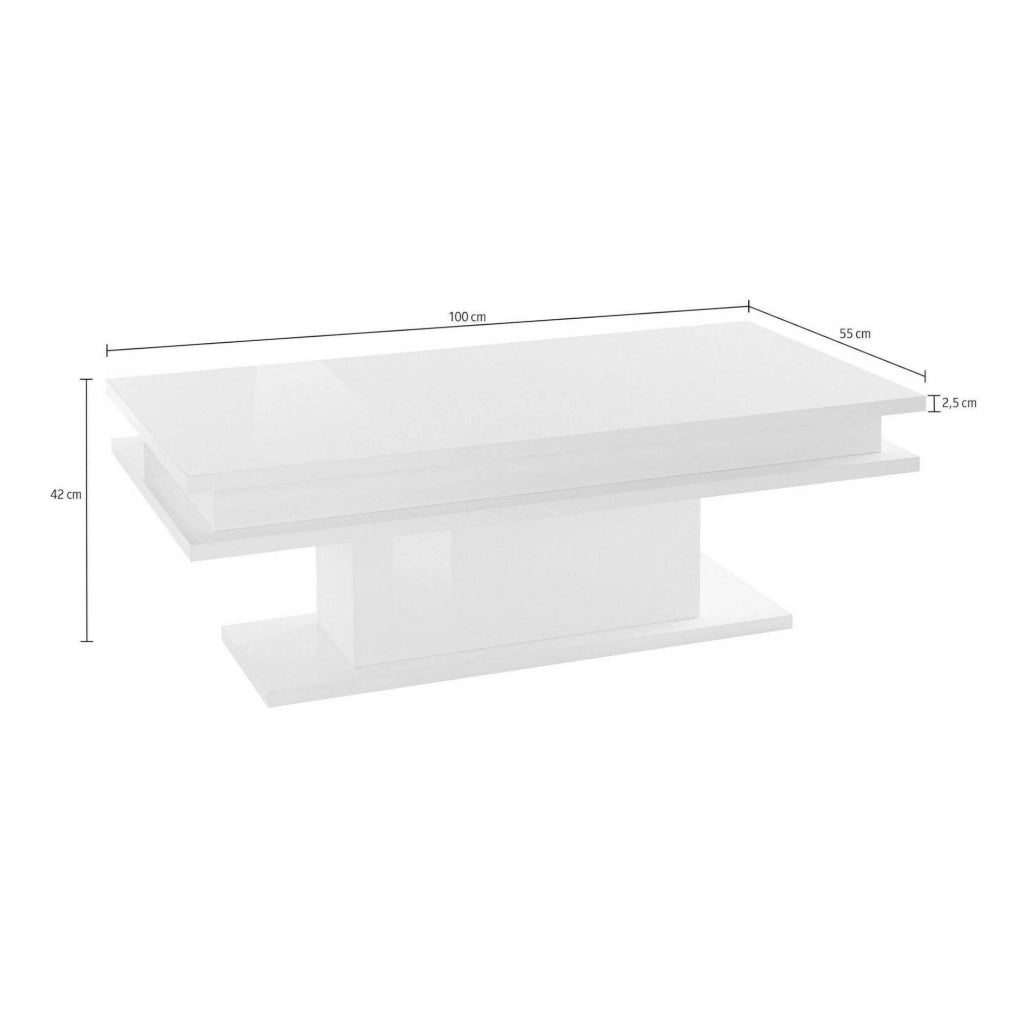 Tavolino da salotto Iside, Tavolino soggiorno, Mobile portaoggetti basso, Tavolino da caffÒ¨, 100x55h42 cm, Acero