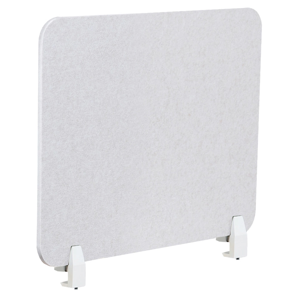 Pannello Divisorio da Scrivania Bianco Sporco in PET con Rivestimento in Tessuto 72 x 50 cm Schermo Acustico per Ufficio e Home Office