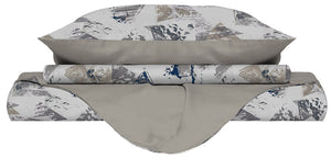 Copripiumino 1 Piazza e Mezzo con Federe Stampato in Microfibra Urban Blu