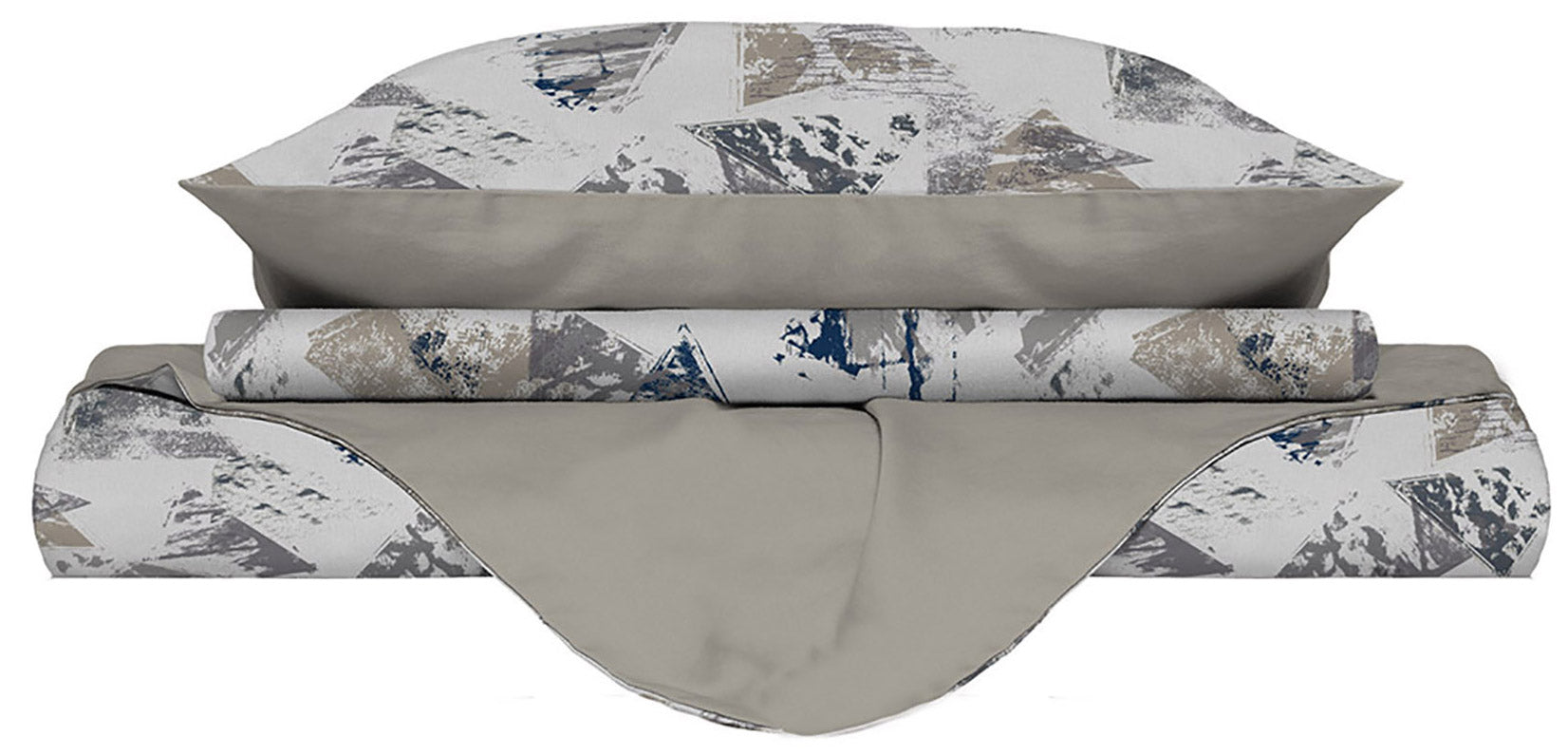 Copripiumino Singolo con Federe Stampato in Microfibra Urban Blu