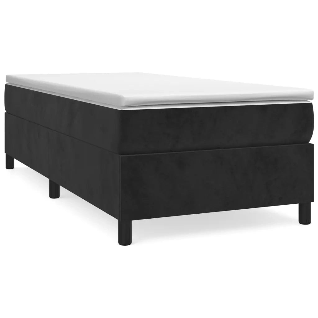 Giroletto a Molle con Materasso-Struttura Letto Nero 90x200 cm in Velluto 316954