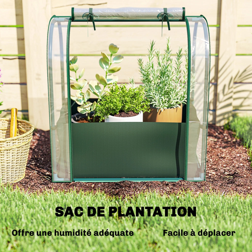 Mini Serra da giardino con porta ¨C zephmum ¨C verde scuro 68x50x70 cm