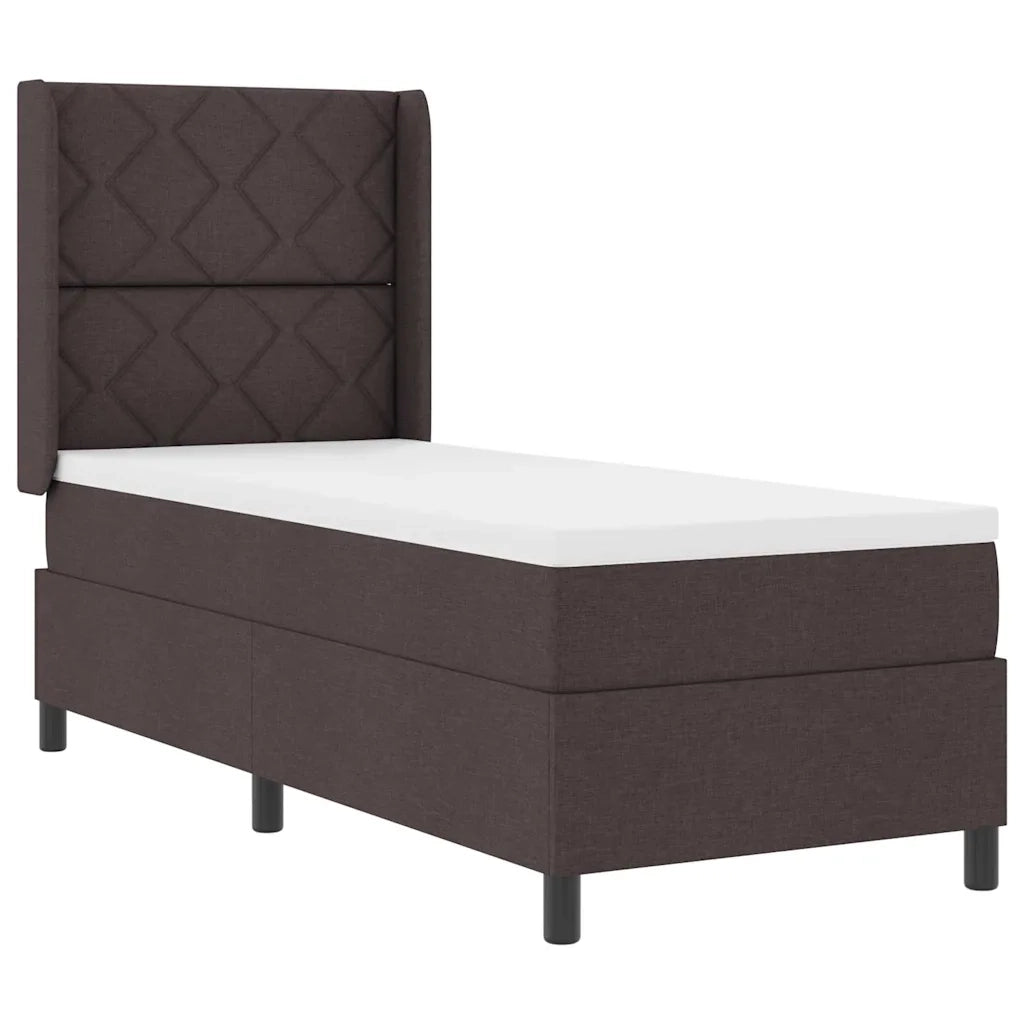Letto a Sorgente LED Marrone Scuro 90 x 190 cm Tessuto 3343542