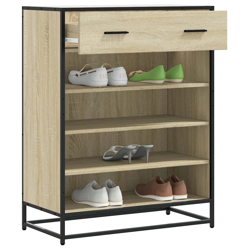 Scarpiera | Mobile per scarpe Rovere Sonoma 75x38x97,5 cm Legno Multistrato Metallo