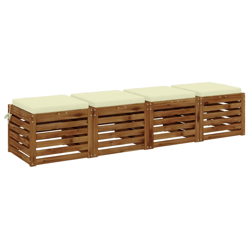 Cuscini per Sedia in 4 Pezzi SOEST 4 pz 100% Poliestere Crema 944544