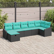 Set di divani con cuscino con archiviazione Nero polyrattan 3359305