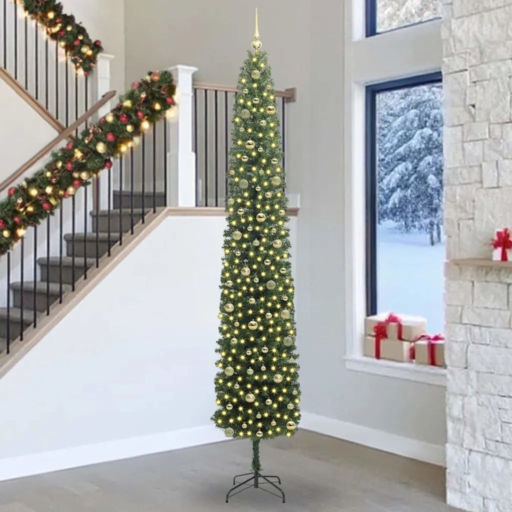 Albero di Natale artificiale con 300 LED Verde 270 cm 3394982