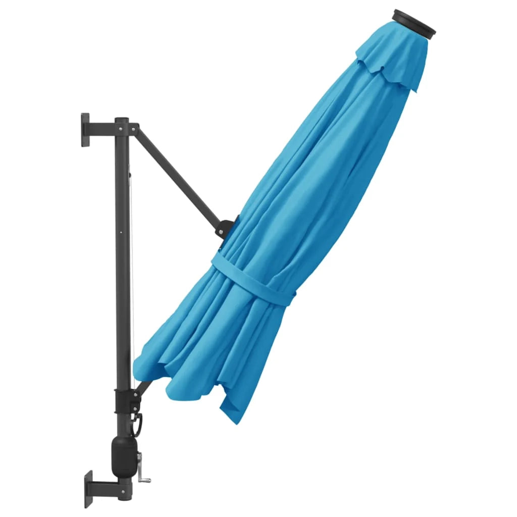Ombrellone da parete con LED 290 cm blu 02_0008678