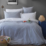 Set di coperte 135 x 200 cotone grigio bianco con reversibile coperta e cuscino. (135 x 200 + 80 x 80 cm)