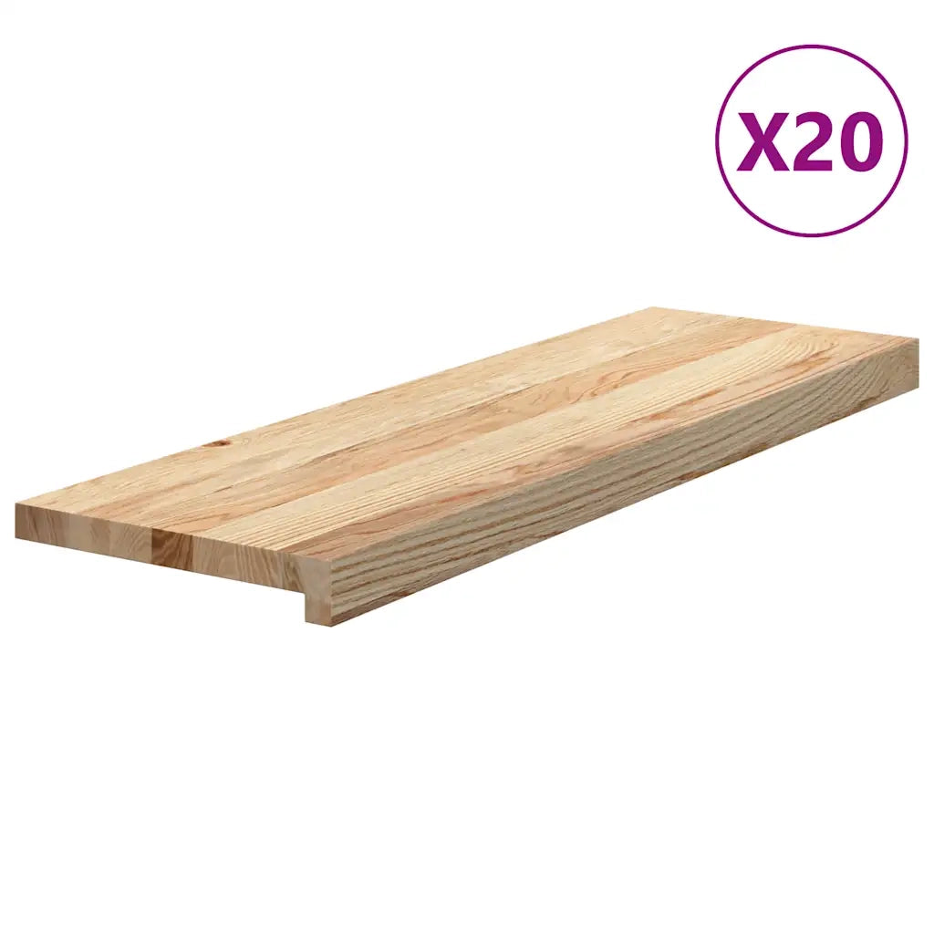 Gradini 20 pz 80x25x2 cm in Rovere Massello Non Trattato