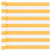 Paravento per balcone frangivista 90 x 300 cm tessuto Oxford bianco e giallo 02_0010082