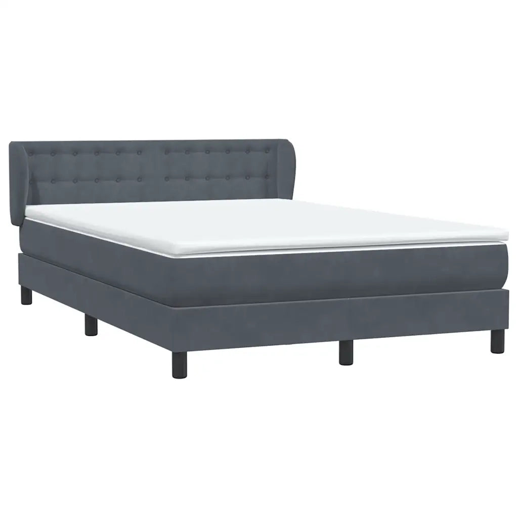 Giroletto a Molle con Materasso Grigio Scuro 160x210 cm Velluto 3317866
