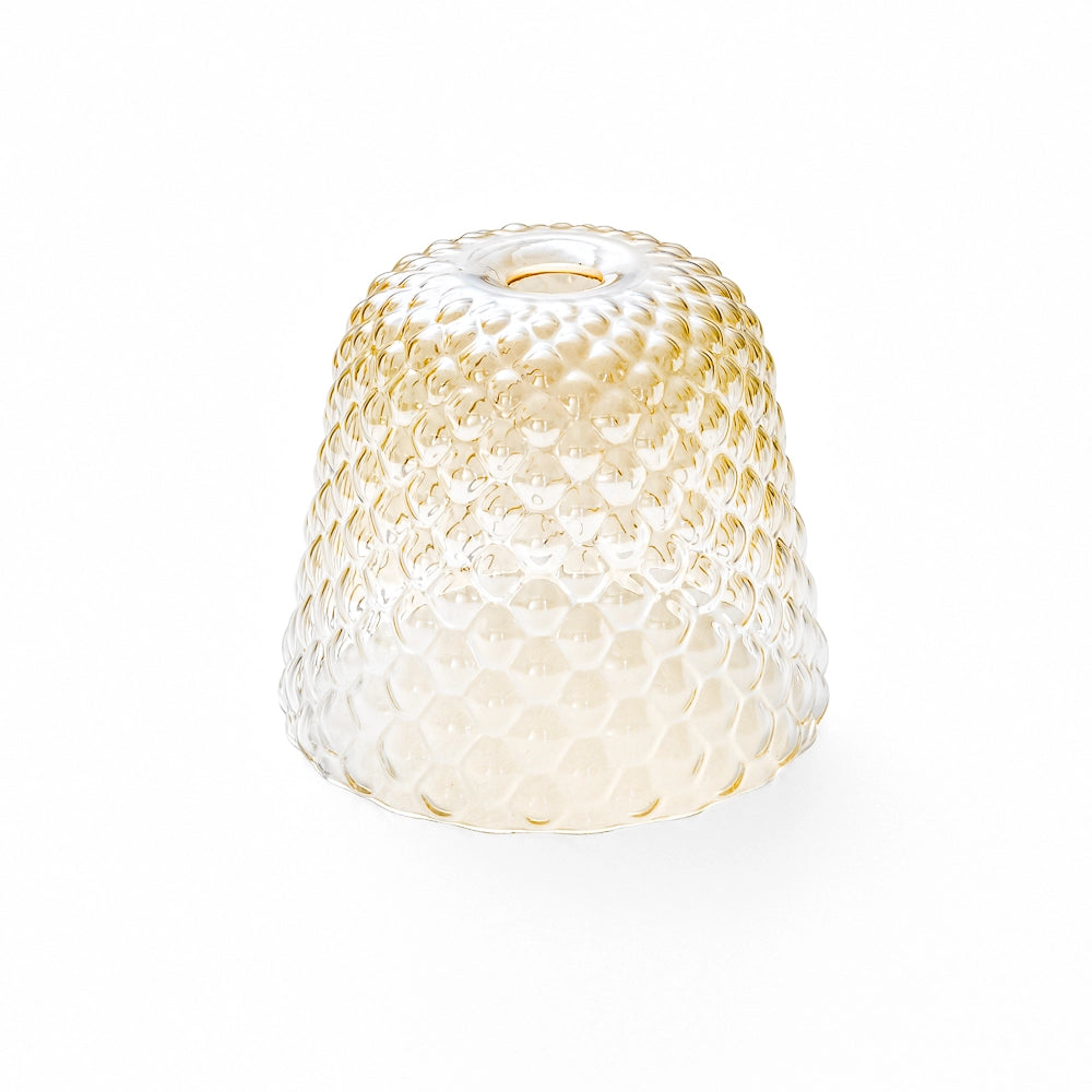 Diffusore vetro ambra per lampade a sospensione - finitura sfumata trasparente, design decorativo, attacco E27 (vetro piccolo) d.25X21,5