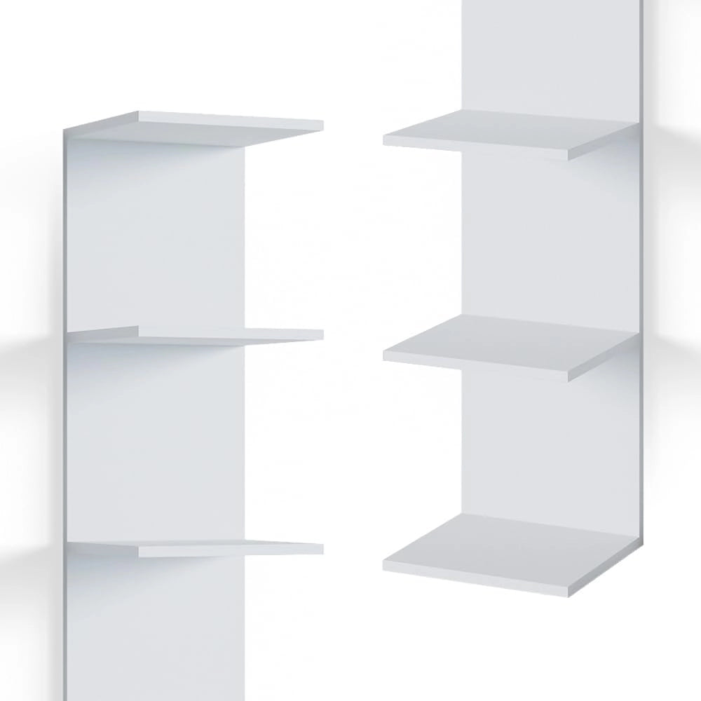 Libreria da parete Paolo, Bianco, 30 x 190 cm, montabile per riporre libri e decorazioni