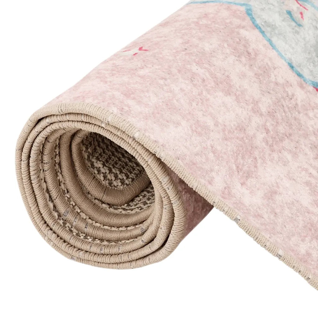 Tappeto del soggiorno | Tappeto Bambini Rosa 160x230 cm Unicorno Lavabile