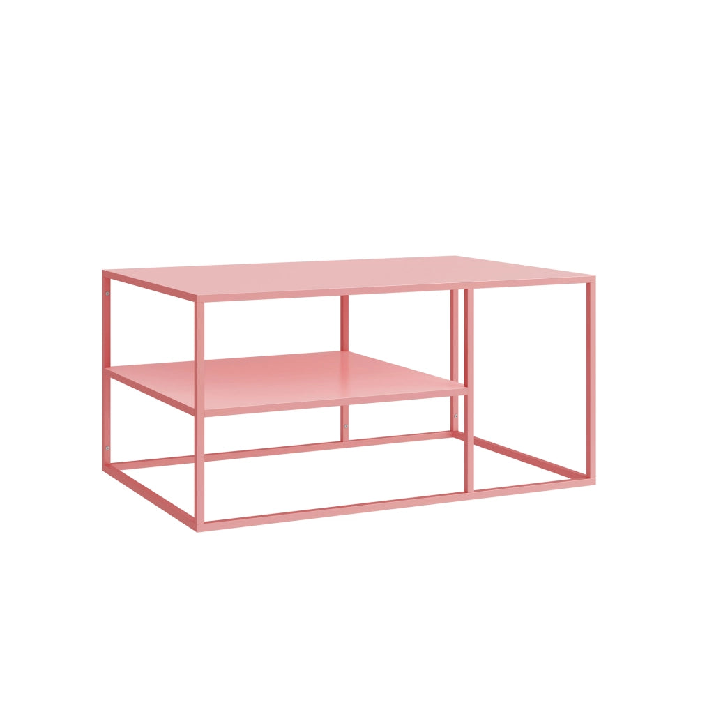 Tavolino da Salotto 'Solund' Metallo - Rosa [en.casa]