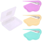 Set di apripacchi per lettere - 3 pezzi - Apripacchi con punta nascosta - Strumento per aprire le lettere - Luce blu/giallo/azzurro - 8x5cm - Incluso contenitore di conservazione - Apripacchi per lettere