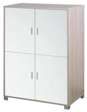 Mobile 4 Ante 107x162x41 cm Olmo Chiaro/Bianco Lucido
