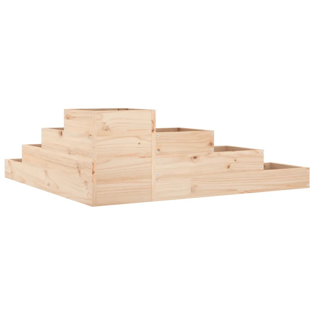 Fioriera da giardino a 4 ripiani-Vaso da Esterno 106x104,5x36 cm in legno massello di pino